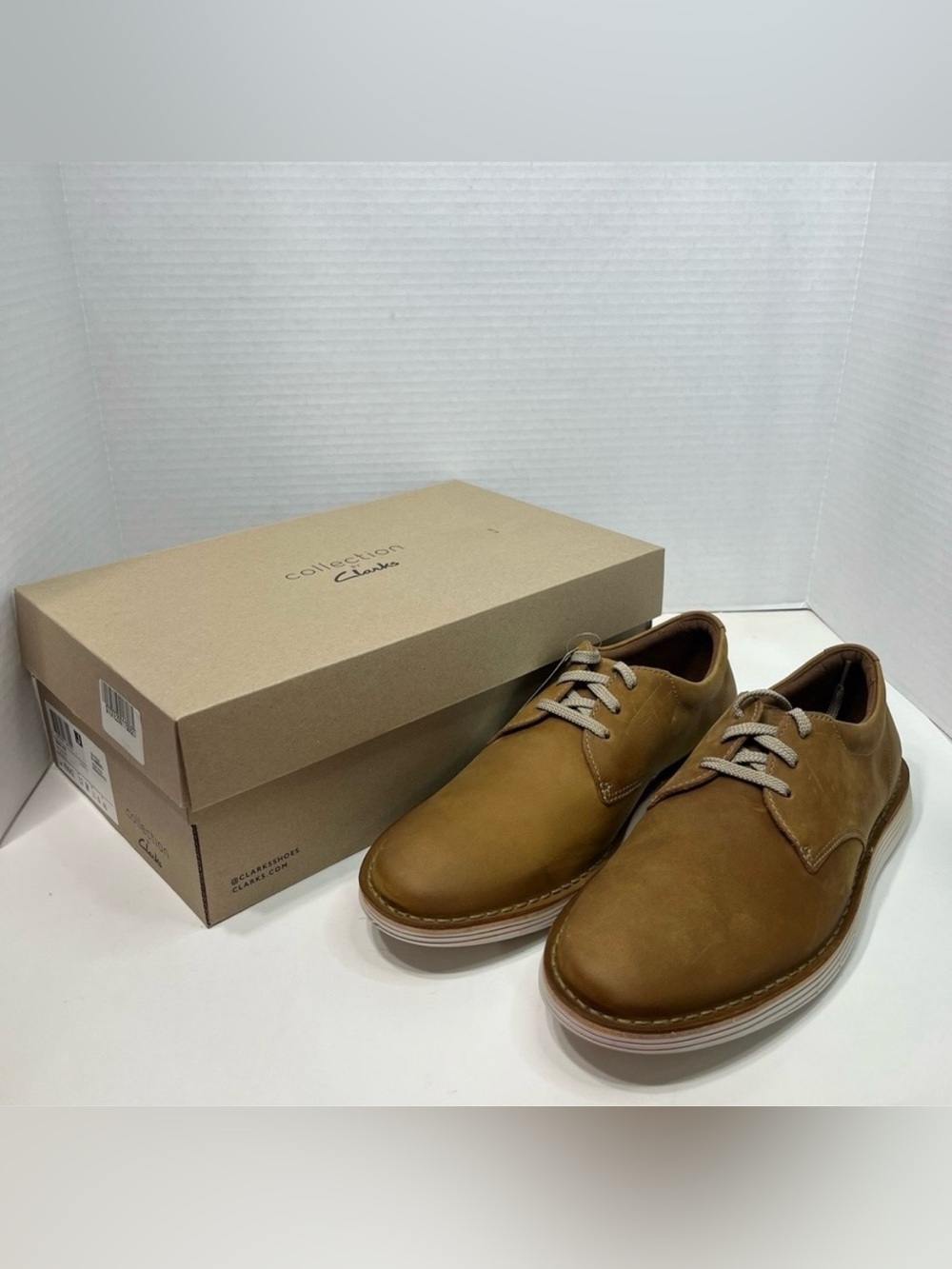 COLLECTION BY CLARKS Forge Vibe tan leather lace up shoes men’s size 12 NWT